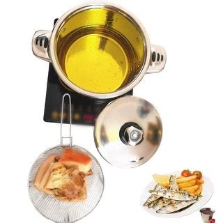 6QT Deep Fryer Set Stainless Steel Deep Fry Basket 3 Ply Deep Frying