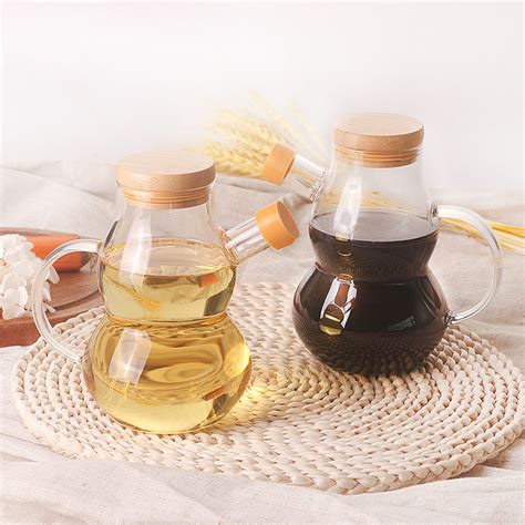 530ml High Borosilicate Glass Clear Olive Oil Dispenser Bottle Oil Pot