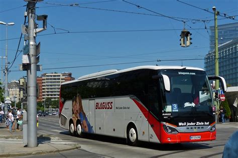 Setra S 517 HD Von Blaguss Aufgenommen Am Schwedenplatz In Wien Bus