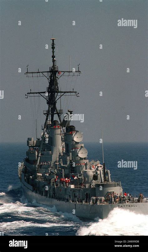 A Port Quarter View Of The Guided Missile Destroyer USS TATTNALL DDG