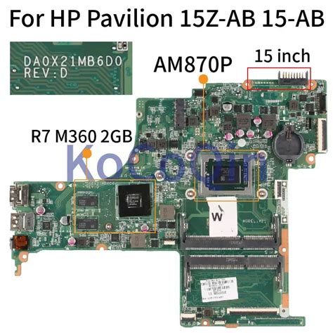 Placa Base Probada Para Ordenador Port Til HP Pavilion 15 AB121DX