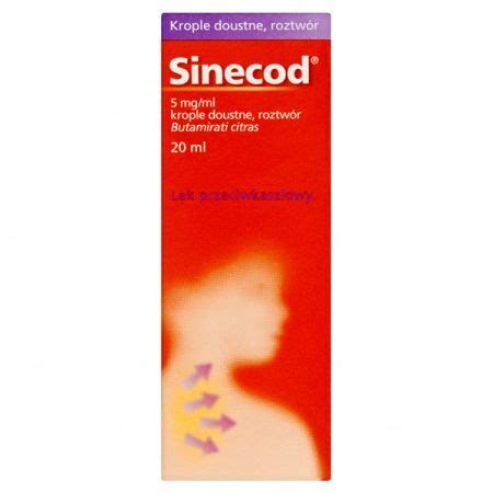 Sinecod 5mg ml krople doustne dla dzieci po 2 miesiącu życia 20ml