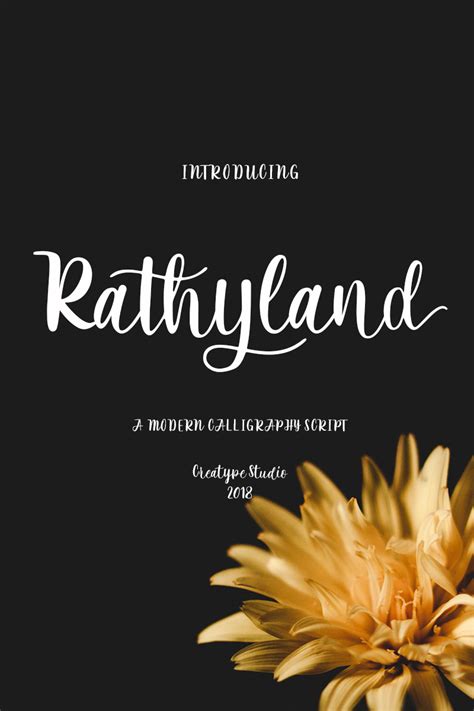 Download Rathyland Cursive Font Шрифт на тему графика