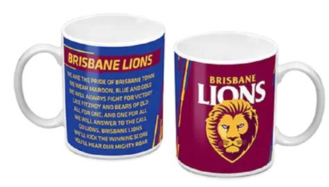 Brisbane Lions Official Afl Team Theme Song 330ml Mug Coffee Tea T