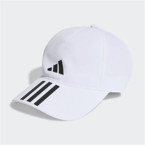 Adidas 3 Stripes Aeroready Running Training Baseball Cap White