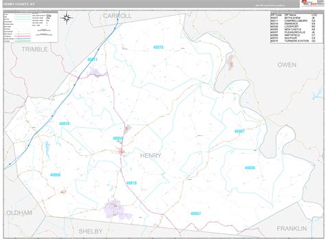 Henry County Ky Wall Map Premium Style By Marketmaps