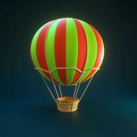 3d Hot Air Balloon Cartoons Model Turbosquid 1348050