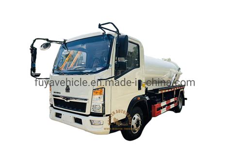 Sinotruk Howo Liters Cbm Tons Cesspool Suction Truck With