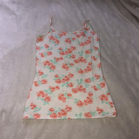 Floral Tank Top Never Worn Super Cute Pm For Depop