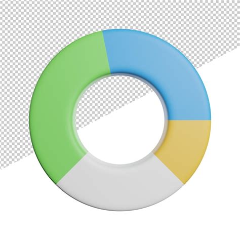 Diagrama de gráfico circular vista frontal ilustración de renderizado