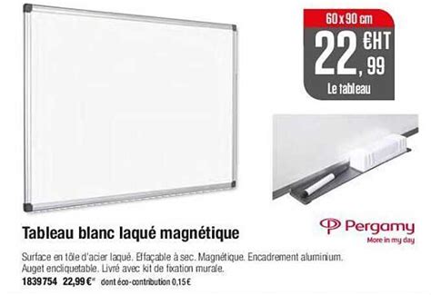 Promo Tableau Blanc Laqué Magnétique chez Plein ciel iCatalogue fr