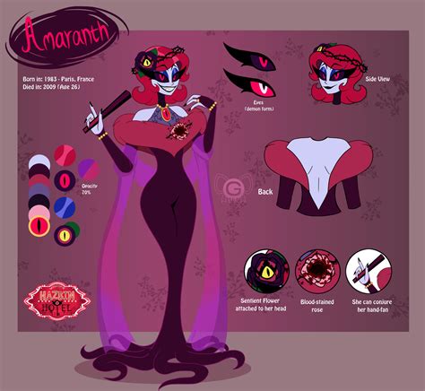 Hazbin Hotel OC (Redesign) - Amaranth References by gaby264 on DeviantArt