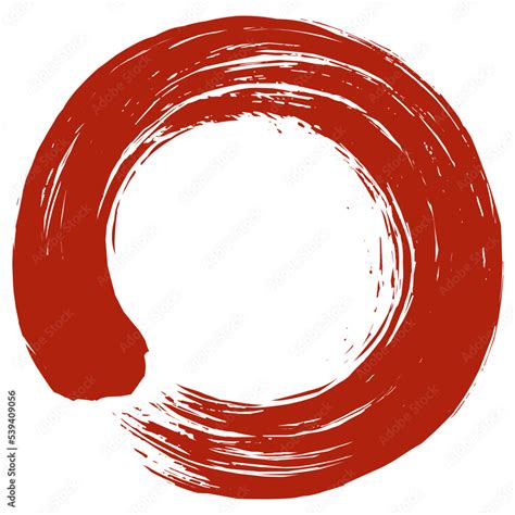 Vetor De Red Enso Zen Japanese Circle Brush Stroke Sumi E Vector