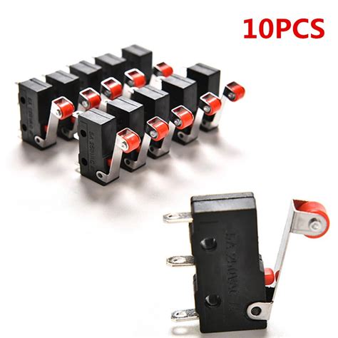 10pcs Roller Lever Arm Pcb Terminals Micro Limit Normal Open Close