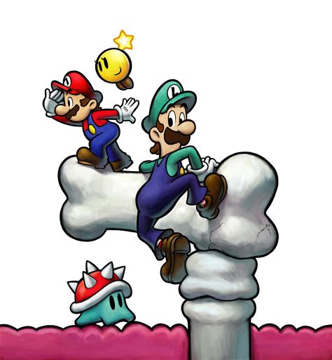 Mario & Luigi: Bowsers inside story (DS) Artwork including enemies, bosses and the main characters