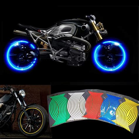 16 Pcs Strips Motorcycle Wheel Sticker Reflective Decals Rim Tape Bike Car Styling For Yamaha