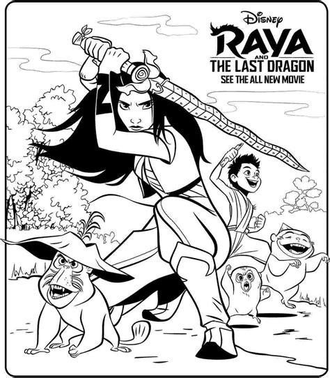 Raya And The Last Dragon Coloring Page High Quality Ready For Download