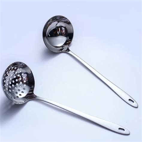 Stainless Steel Soup Ladle Kitchen Serving Skimming Spoon For Sauce