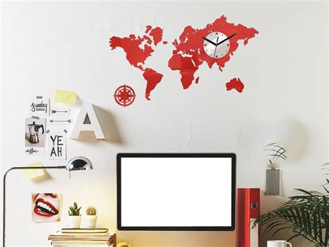 Wall Clock World Maps Modern Clock T Wall Decoration Wall Decor Large Wall Clock