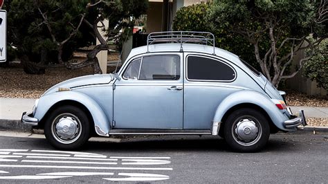 Royalty Free Photo Grey Volkswagen Beetle On Road Side Beside Trees At Daytime Pickpik