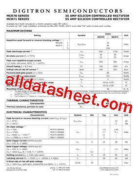 Mcr Datasheet Pdf Digitron Semiconductors