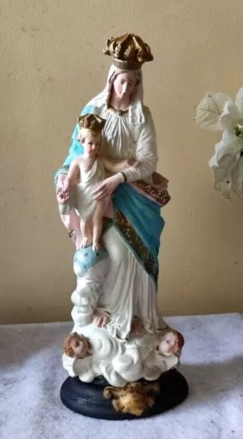 STATUE NOTRE DAME Des Victoires Vierge Marie En Platre Old Our Lady Of