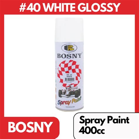 Bosny 40 White Glossy Original Acrylic Spray Paint 400cc Shopee