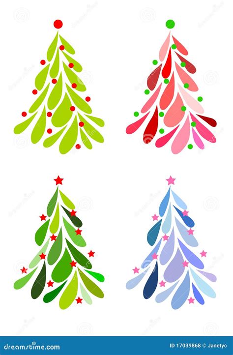 Christmas Tree Icons Set Royalty Free Stock Photos - Image: 17039868