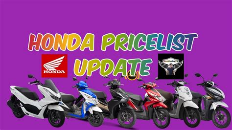 Honda Price List Motortrade Price List Youtube