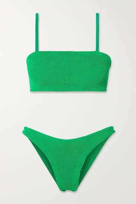 Hunza G Net Sustain Gigi Seersucker Bikini Net A Porter