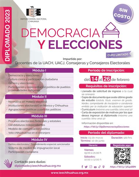 Invitan IEE UACH Y UACJ Al Diplomado Democracia Y Elecciones