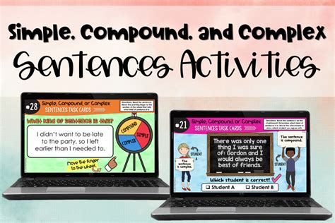 Free Simple Compound And Complex Sentences Activities