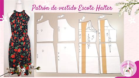 55 Escote Halter Vestido fácil de hacer PATRONES Nathali Ponte