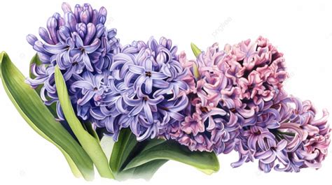 Blooming Flower Clip Art Purple Hyacinth Clipart Hyacinth Watercolor