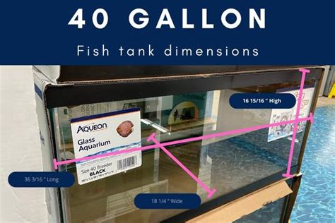 40 gallon fish tank dimensions: inches, centimeters, weight