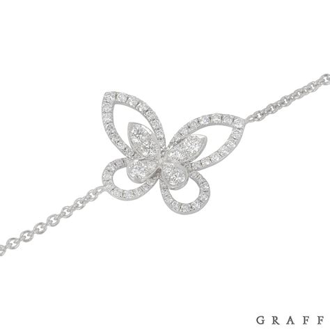 Graff White Gold Diamond Butterfly Silhouette Bracelet Rich Diamonds