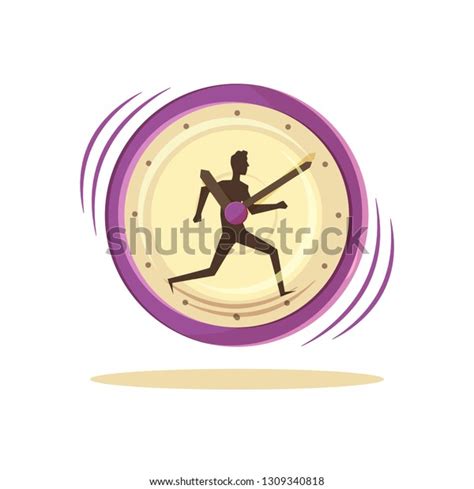 Time Management Poster Clock Image Running Stock Illustration