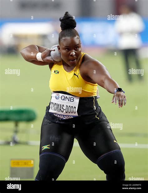 Jamaicas Danniel Thomas Dodd During The Womens Shot Put Final Stock