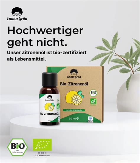 Emma Gr N Set Therisches Bio Zitronen L Naturrein Hochdossiert X