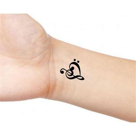 Treble Bass Clef Heart Music 2 Temporary Wrist Or Ankle Tattoos Music