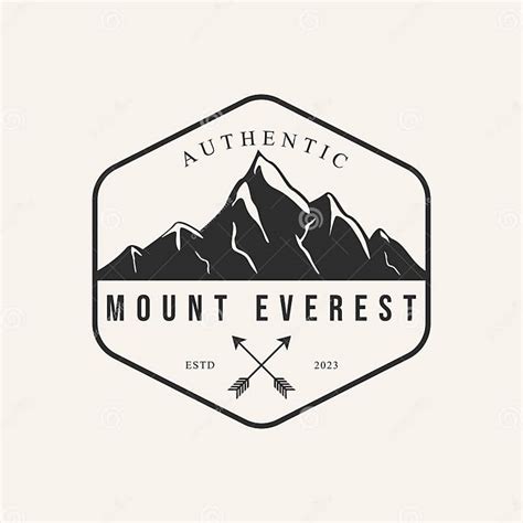 Mount Everest Authentic Vintage Logo Vector Design Stock Illustration