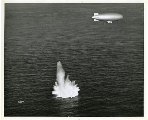 US Navy blimp during target practice off Lakehurst, New Jersey in 1943 ...