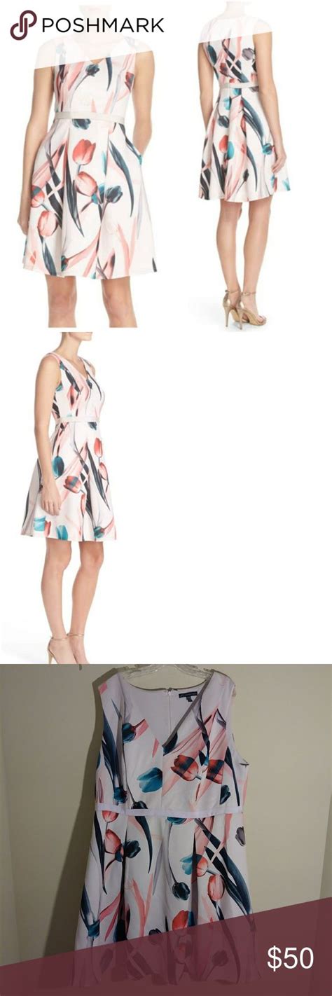 SOLD SOLD Adrianna Papell Tulip Print Scuba Fit Flare Dress Flare