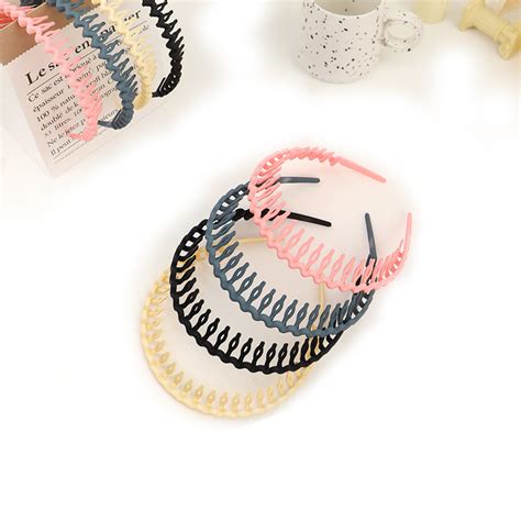 Plastic Teeth Headbands Wavy Headbands With Combs Non Slip Thin Hair