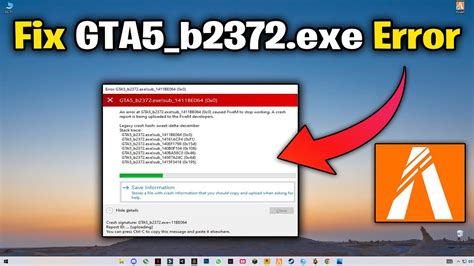 GTA5 B2372 Exe Sub 1411BE064 0x0 Error Fix FiveM GTA V 2022 YouTube