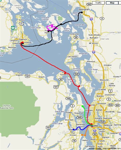 Vancouver Island Ferry Routes Map