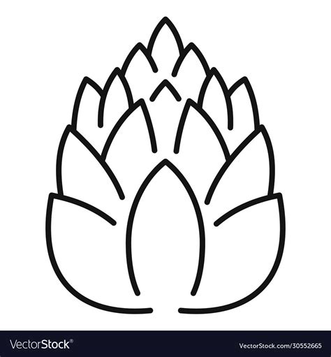 Coniferous Pine Cone Icon Outline Style Royalty Free Vector