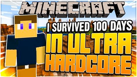 I Survived 100 Days In Ultra Hardcore Minecraft 100 Days Hardcore