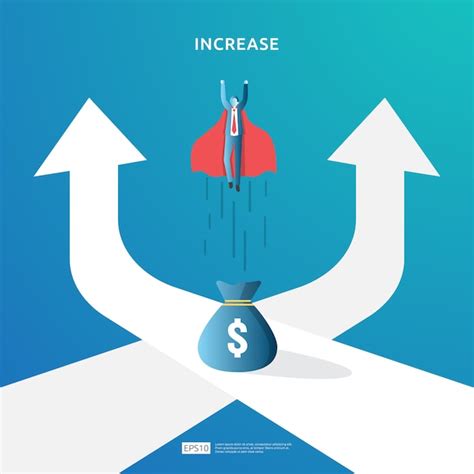 Premium Vector Income Salary Rate Increase Concept Illustration With