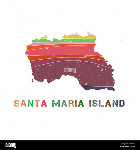 Santa Maria Island Dise O De Mapa Forma De La Isla Con Hermosas Ondas